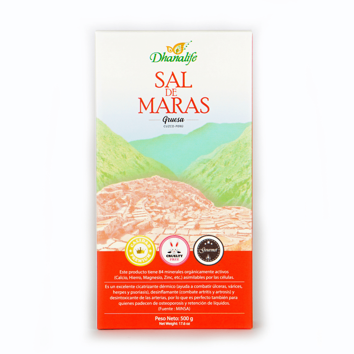 Sal de Maras Gruesa Dhanalife Caja 500 g