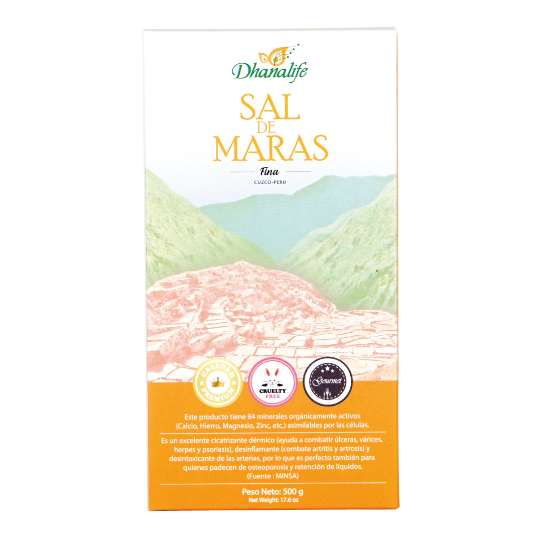 Sal de Maras Fina Dhanalife Caja 500 g
